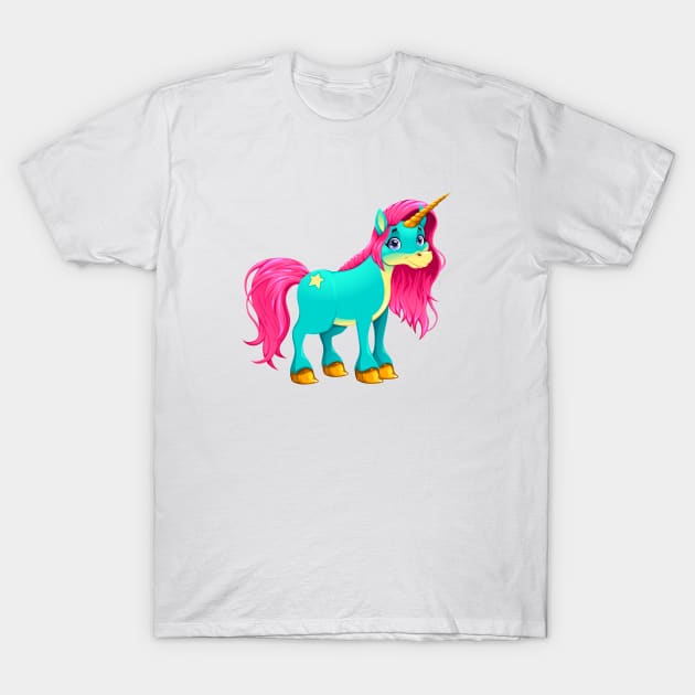 Baby unicorn smiling T-Shirt by ddraw